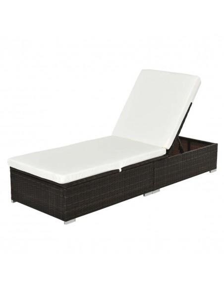Outsunny Garden Furniture Rattan Recliner Sun Lounger, Recliner Bed Chair, Brown - pic 13816 | FastDaddyshop