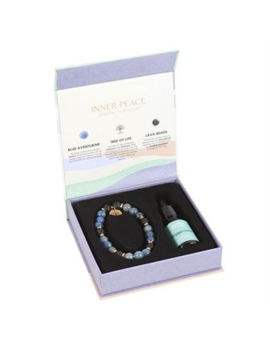 Inner Peace Blue Lace Agate Crystal Essential Oil Bracelet RT_00006