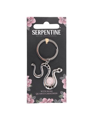Snake Keyring with Rose Quartz Crystal SN_19225