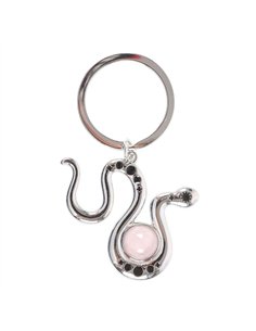 Snake Keyring with Rose Quartz Crystal SN_19225