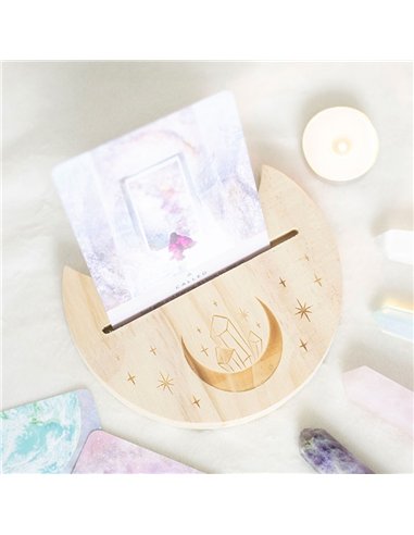 Natural Crystal Crescent Moon Tarot Card Stand TC_86724