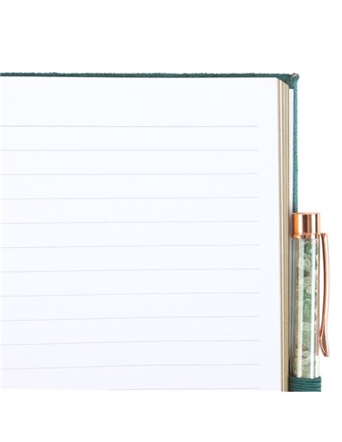 Book of Abundance Journal with Green Aventurine Crystal Pen WA_30125