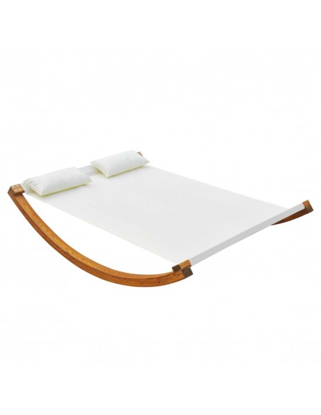 Outsunny Rocking Double Sun Lounger with Wooden Frame, White - pic 13823 | FastDaddyshop