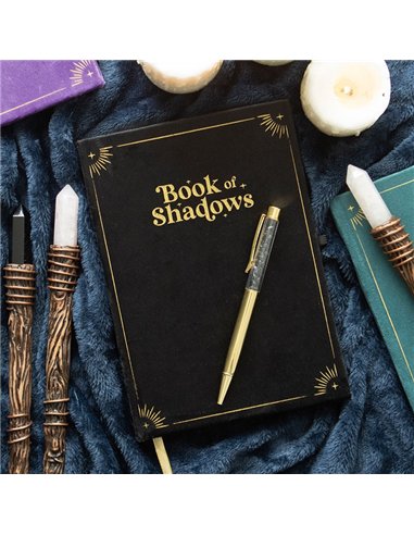 Book of Shadows Journal with Black Obsidian Crystal Pen WA_30325