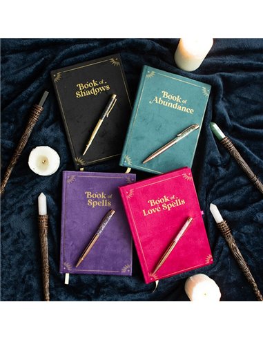 Book of Shadows Journal with Black Obsidian Crystal Pen WA_30325