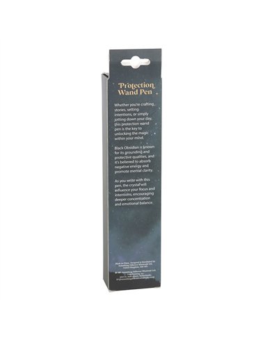 Protection Black Obsidian Crystal Wand Pen WA_30725