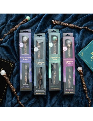 Energy Clearing Aura Quartz Crystal Wand with Pouch WA_31325