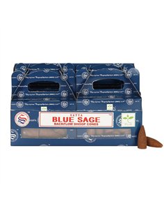 Set of 6 Packets of Blue Sage Backflow Dhoop Cones by Satya BF_03270