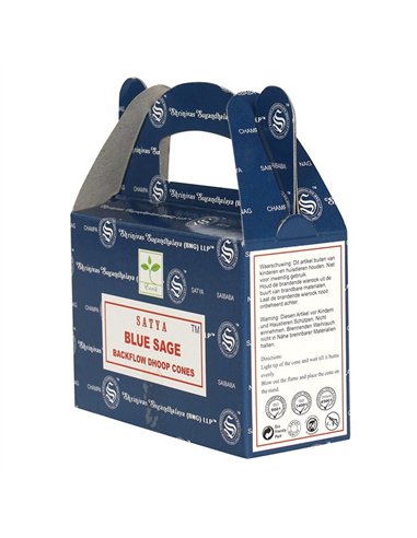 Set of 6 Packets of Blue Sage Backflow Dhoop Cones by Satya BF_03270