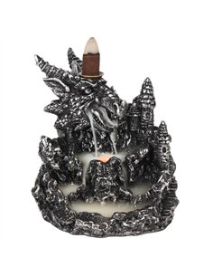 Silver Dragon Backflow Incense Burner With Light BF_21628