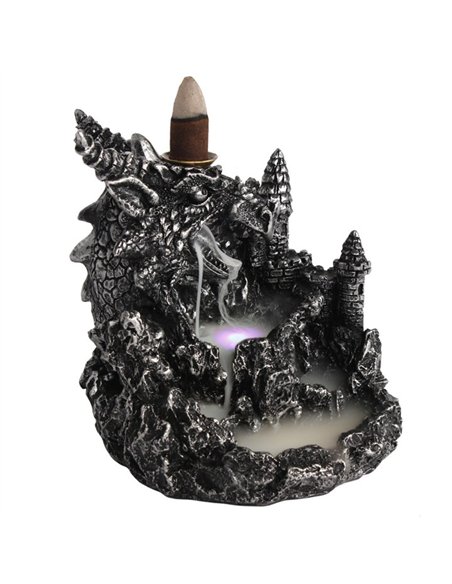 Silver Dragon Backflow Incense Burner With Light BF_21628 - pic 138386 | FastDaddyshop