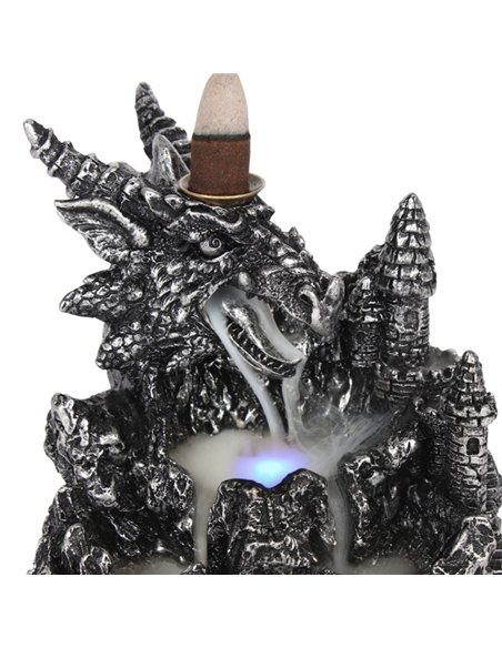 Silver Dragon Backflow Incense Burner With Light BF_21628 - pic 138387 | FastDaddyshop