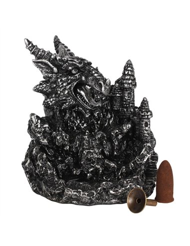 Silver Dragon Backflow Incense Burner With Light BF_21628