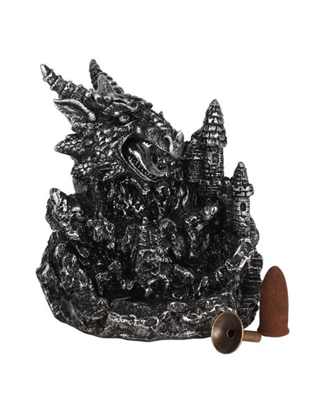 Silver Dragon Backflow Incense Burner With Light BF_21628 - pic 138388 | FastDaddyshop