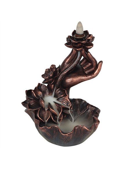 Bronze Effect Hand with Flower Backflow Incense Burner BF_68438 - pic 138429 | FastDaddyshop