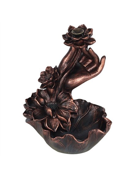 Bronze Effect Hand with Flower Backflow Incense Burner BF_68438 - pic 138430 | FastDaddyshop