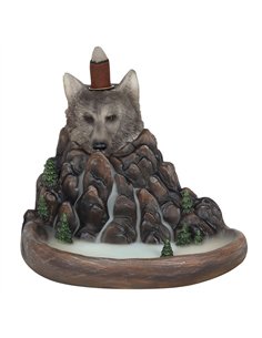 Grey Wolf Cliff Backflow Incense Burner BF_69138