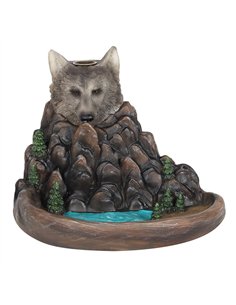 Grey Wolf Cliff Backflow Incense Burner BF_69138 2