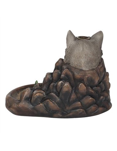 Grey Wolf Cliff Backflow Incense Burner BF_69138