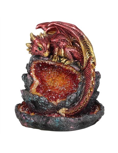 Red Dragon Backflow Incense Burner with Light BF_74938