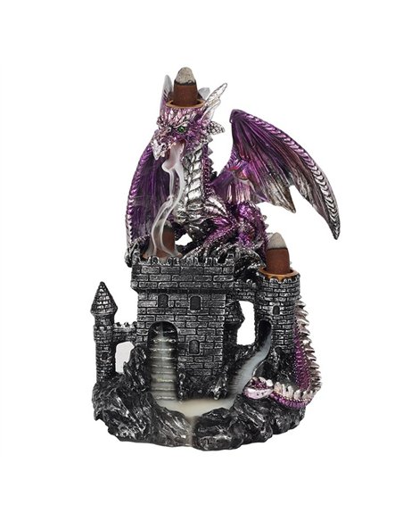 Purple Dragon on Castle Backflow Incense Burner BF_75538 - pic 138451 | FastDaddyshop