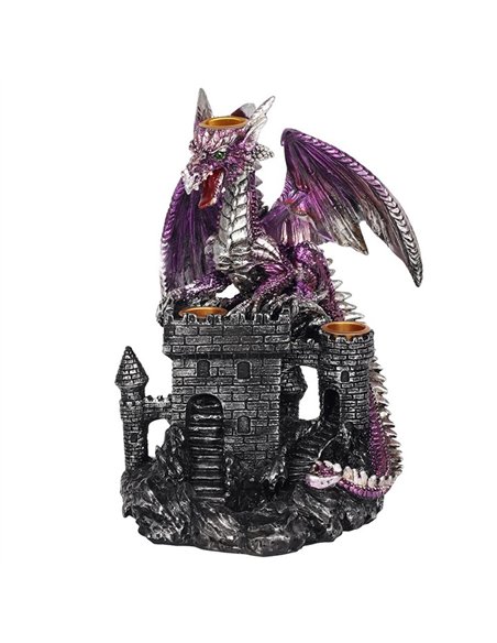 Purple Dragon on Castle Backflow Incense Burner BF_75538 - pic 138453 | FastDaddyshop
