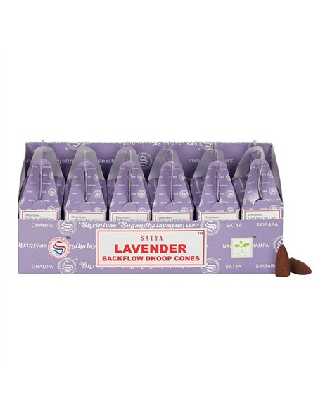 Set of 6 Packets of Satya Lavender Backflow Dhoop Cones IN18L - pic 138477 | FastDaddyshop