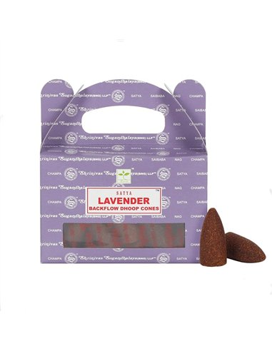 Set of 6 Packets of Satya Lavender Backflow Dhoop Cones IN18L