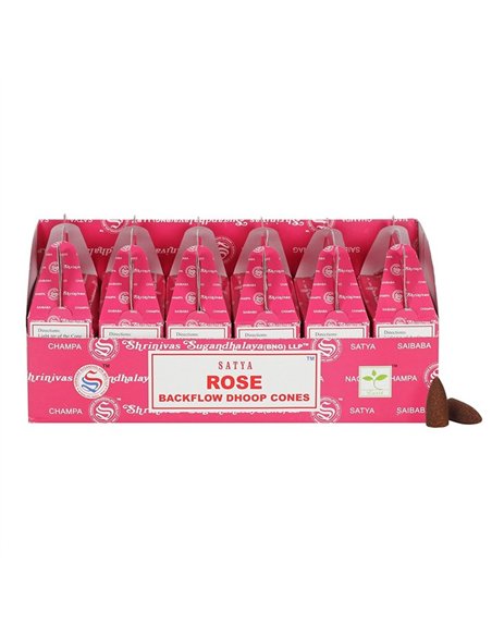 Set of 6 Packets of Satya Rose Backflow Dhoop Cones IN18RS - pic 138487 | FastDaddyshop