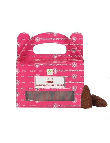 Set of 6 Packets of Satya Rose Backflow Dhoop Cones IN18RS