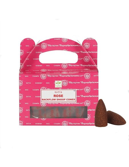Set of 6 Packets of Satya Rose Backflow Dhoop Cones IN18RS - pic 138488 | FastDaddyshop