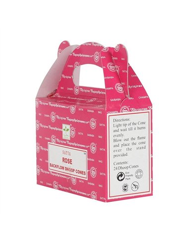 Set of 6 Packets of Satya Rose Backflow Dhoop Cones IN18RS