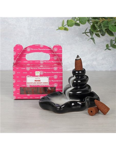 Set of 6 Packets of Satya Rose Backflow Dhoop Cones IN18RS - pic 138490 | FastDaddyshop
