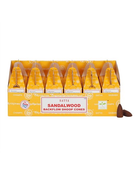 Set of 6 Packets of Satya Sandalwood Backflow Dhoop Cones IN18SW - pic 138492 | FastDaddyshop