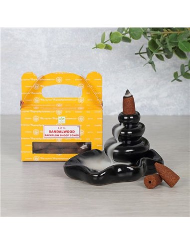Set of 6 Packets of Satya Sandalwood Backflow Dhoop Cones IN18SW