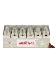 Set of 6 Packets of Satya White Sage Backflow Dhoop Cones IN18WS