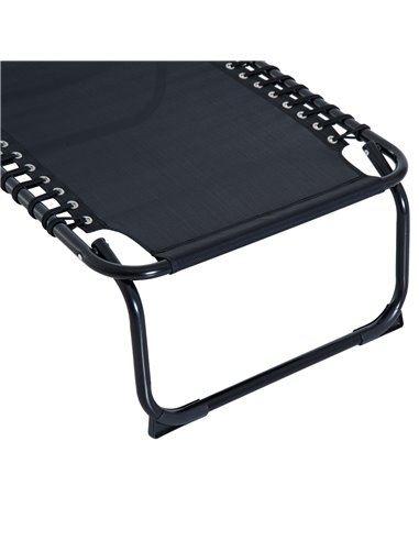 Outsunny Folding 4 Position Sun Lounger, Camping Hiking Recliner, Black