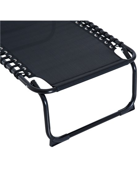 Outsunny Folding 4 Position Sun Lounger, Camping Hiking Recliner, Black - pic 13850 | FastDaddyshop