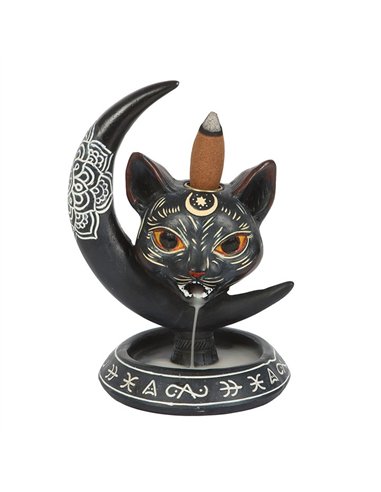 Black Cat Moon Backflow Incense Burner  PA_34825