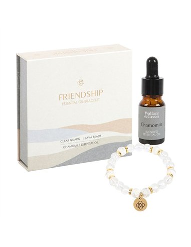Friendship Clear Quartz Essential Oil Bracelet RT_00003