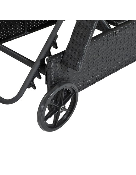 Outsunny Garden Rattan Single Sun Lounger, Reclining Chair, Black - pic 13874 | FastDaddyshop