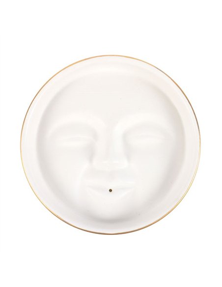 White Moon Face Incense Stick Holder IH_85024 - pic 138812 | FastDaddyshop