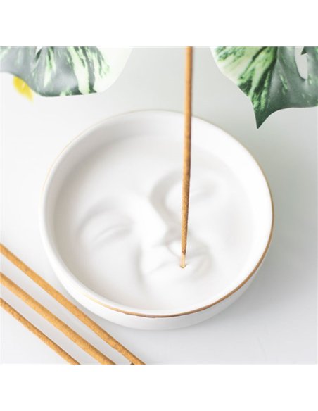 White Moon Face Incense Stick Holder IH_85024 - pic 138814 | FastDaddyshop