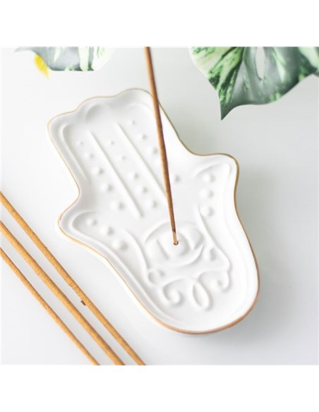 White Hamsa Hand Incense Stick Holder IH_85124 - pic 138818 | FastDaddyshop