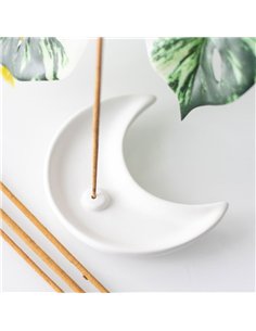 White Crescent Moon Incense Stick Holder IH_85324 2