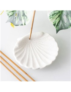 Off White Scallop Shell Incense Stick Holder IH_85424 2