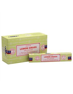Set of 12 Packets of Lemongrass Incense Sticks by Satya IN8LEM