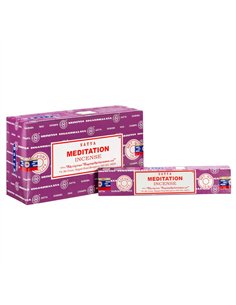 Set of 12 Packets of Meditation Incense Sticks by Satya IN8MD