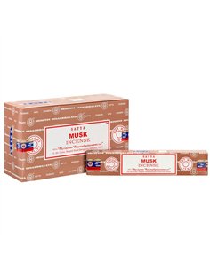 Set of 12 Packets of Musk Incense Sticks by Satya IN8MK