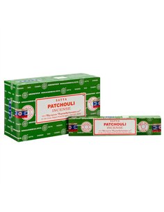 Set of 12 Packets of Patchouli Incense Sticks by Satya IN8PA